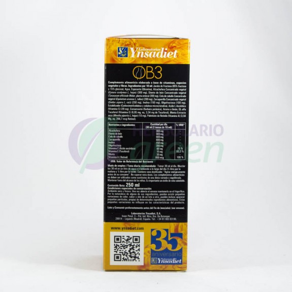 OB3 Drenante Jarabe 250 ml Sin Azúcar