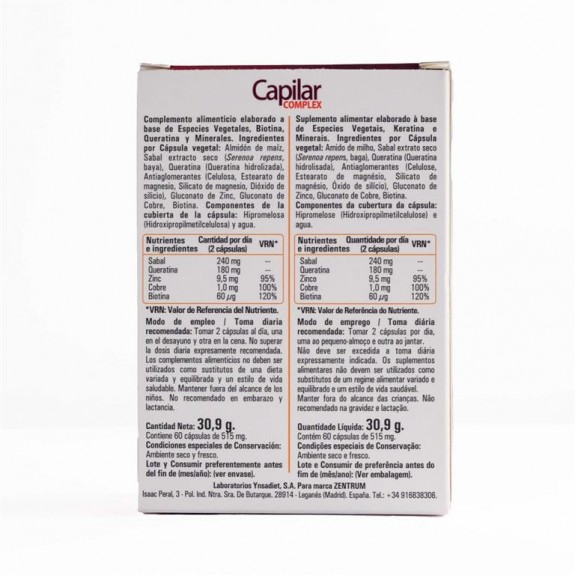 Capilar Complex 60 capsulas Zentrum